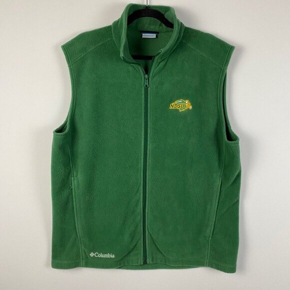 Columbia Jackets & Blazers - Columbia NDSU Bisons Fleece Vest Large Green Zip North Dakota State University